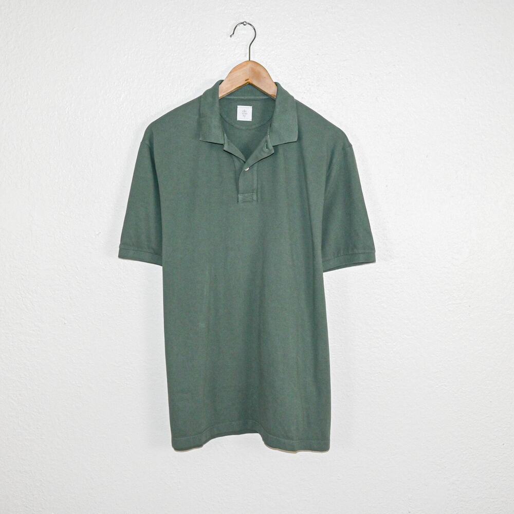 Eleventy Platinum $495 Men's 2 Button Polo shirt Green Cotton size Large